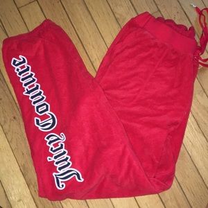 Red Juicy Couture Velour Track Pants